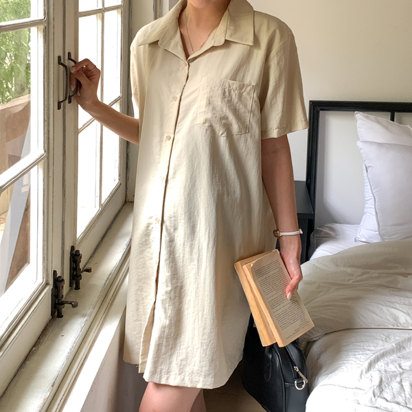 Maternity*Mini Bath Rock Shirt Maternity Dress (Can Breastfeeding)