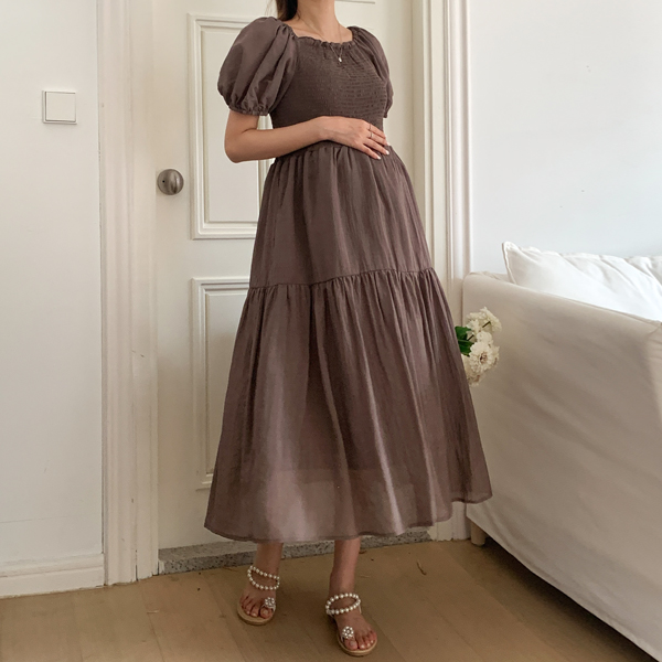 Maternity*Volume Smoke Cancan Maternity Dress