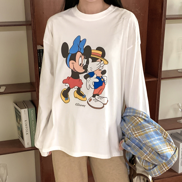 Maternity*I love Mickey Minnie Long-sleeved T-shirt (Disney genuine)