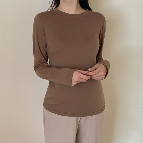 Maternity*Soft tension round t-shirt