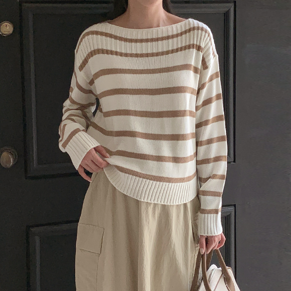 Maternity*Dan-ga-rag-gol-ji boat neck knit