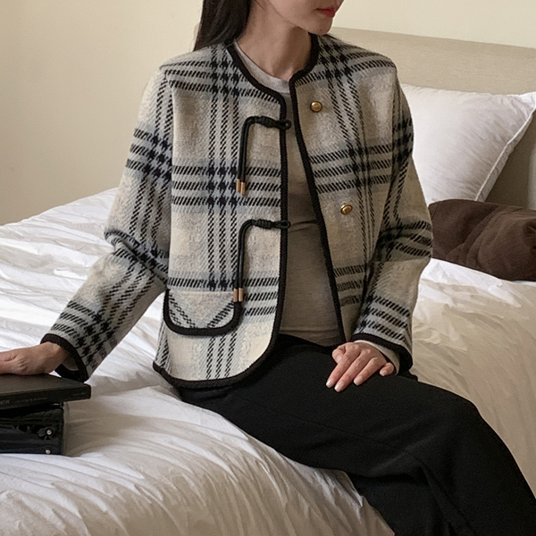 Maternity*Scooby Check Knit Jacket