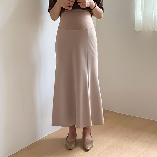 Maternity*Melting slit slacks maternity skirt