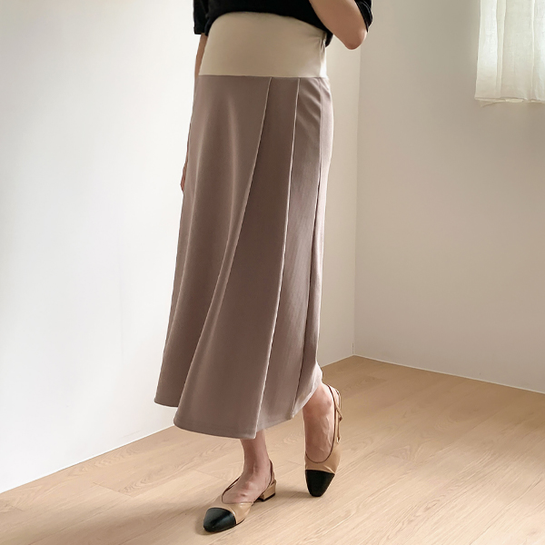 Maternity*Classic pin tuck slacks maternity skirt