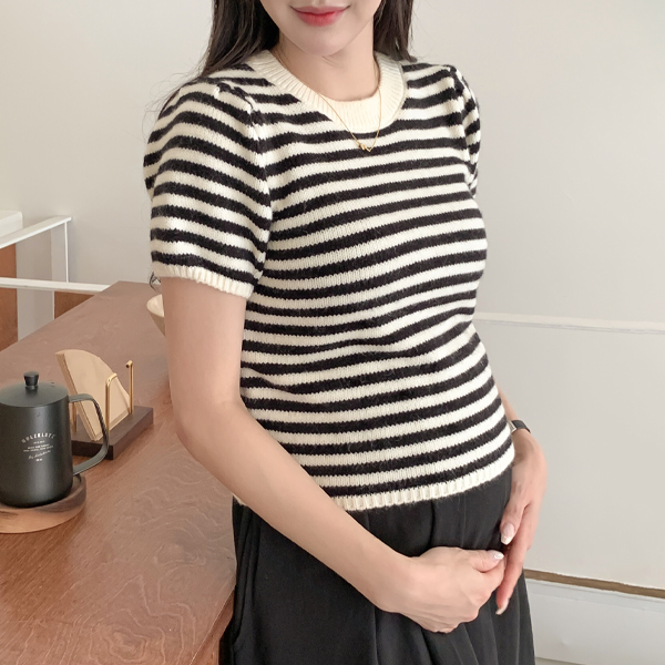 Maternity*Puff short sleeve knit