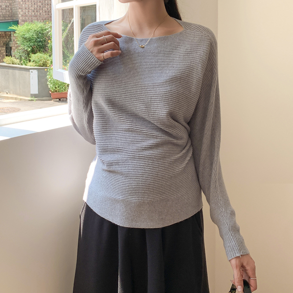 Maternity*Yeori-golji boat neck knit