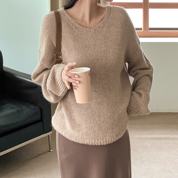 <b>[Limited-time discount]</b> Maternity*Wool Alpaca V Loose fit-knit