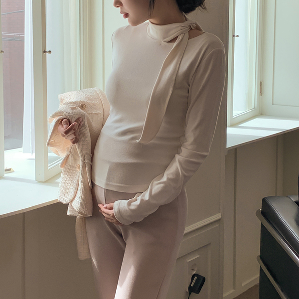 Maternity*Logitencel Wool Tie T-shirt