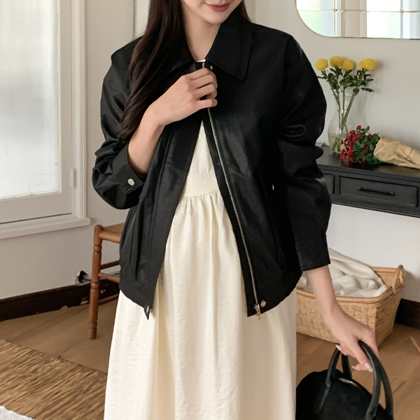 Maternity*Ila loose fit leather jacket