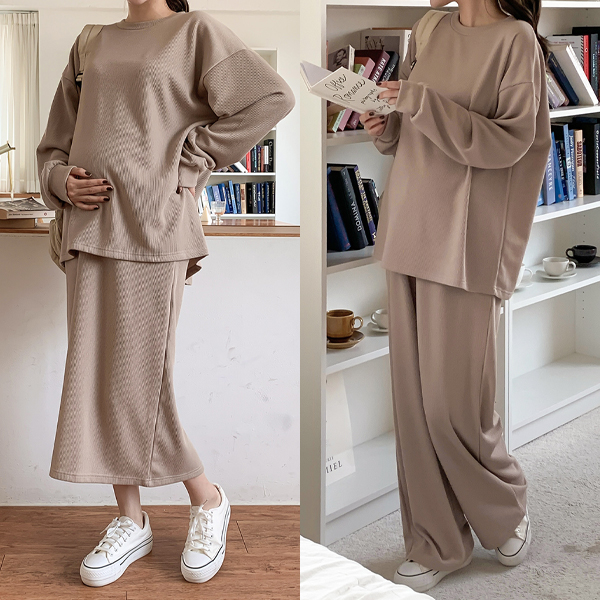 Maternity*KuanKuan 2-type knit maternity set