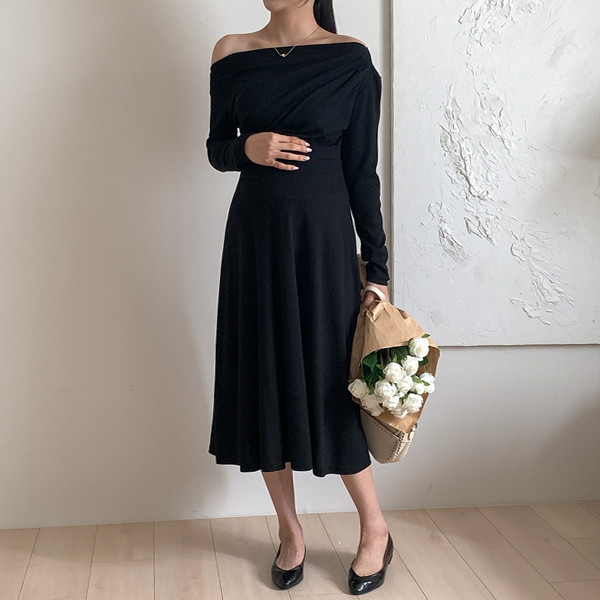 Maternity*Boat Neck Dline Maternity Dress