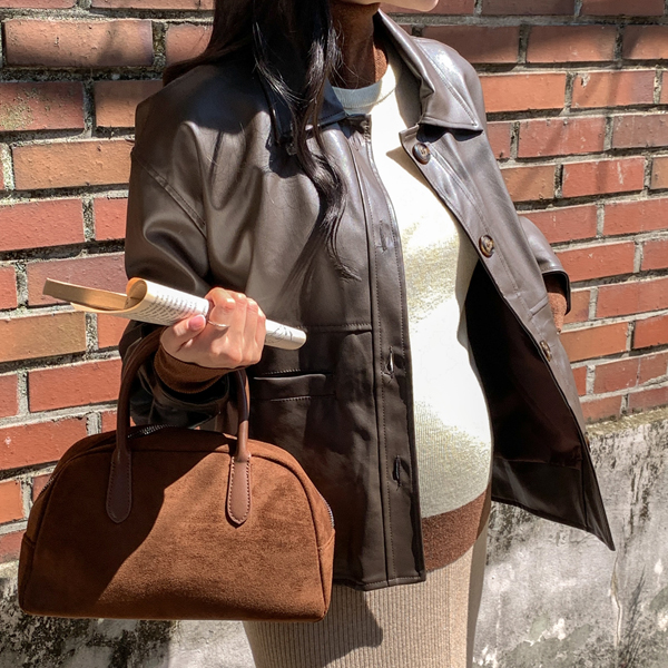 Maternity*Leather Pocket Single Jacket