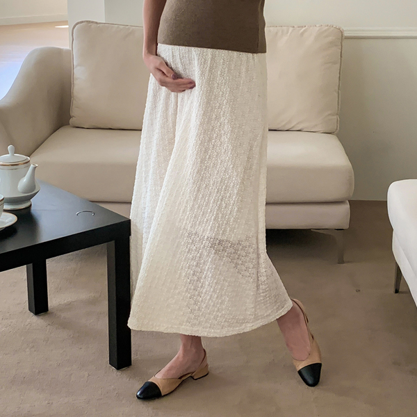 Early-midterm mom*bubble maxi banding skirt