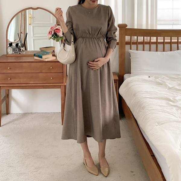 <b>Limited quantity SALE</b><br> Maternity*Guest banding button maternity dress