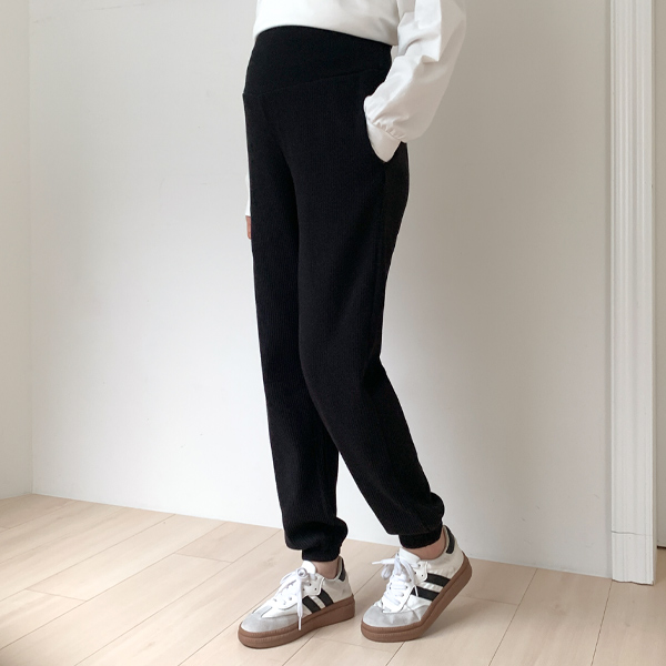 Maternity*Waffle Banding Jogger Maternity Pants