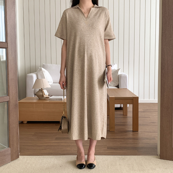 Maternity*Cami open collar maternity dress