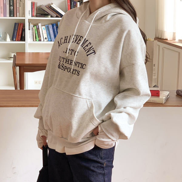 Maternity*Achieve Embroidery Hooded T-Shirt