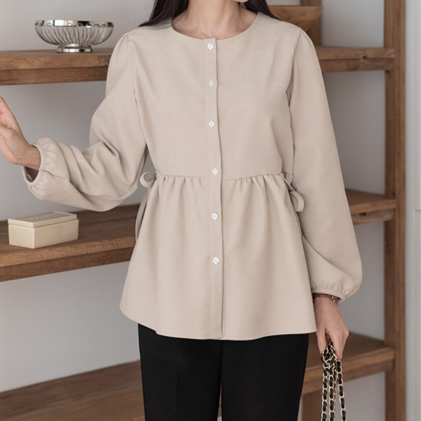 Maternity*Adjustable Rich Flare Maternity Blouse (ver.napping) (breastfeeding possible)