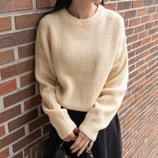 Maternity*Waffle-style round knit