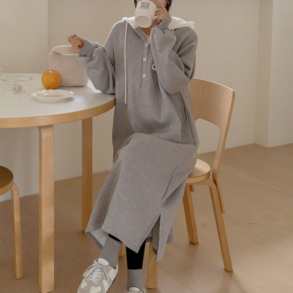 Maternity*Kuanku color point hood maternity one-piece (ver.napping) (breastfeeding possible)