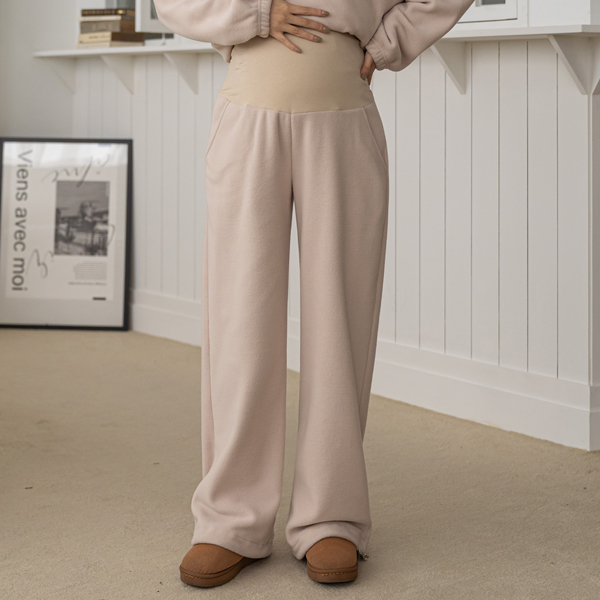 <b>[Limited-time discount]</b> Maternity*Cozy fleece wide maternity pants