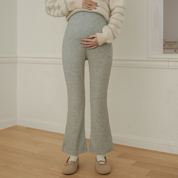 Maternity*Gentle ribbed bootcut maternity pants