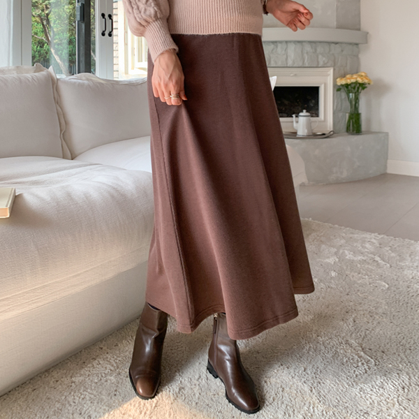 Maternity*Warm flare brushed maternity skirt