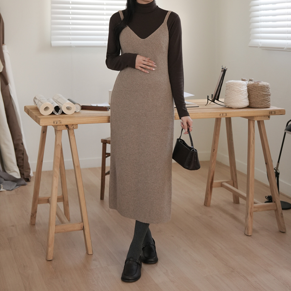 Maternity*Wool Knit Bustier Maternity Dress