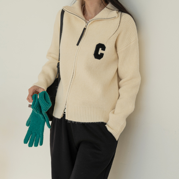 Maternity*C-logo knit cardigan