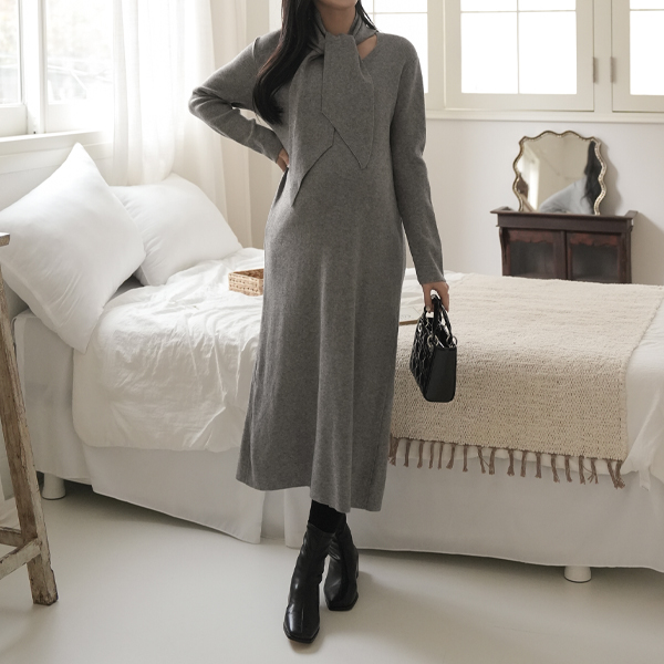 Maternity*Couple muffler tie maternity dress