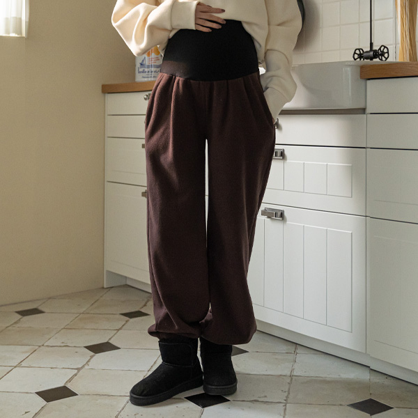 Maternity*Loose fit thick fleece maternity pants