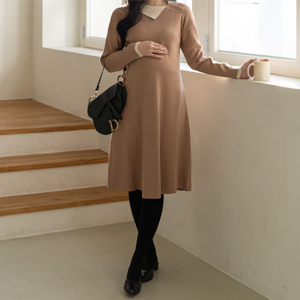 Maternity*Uneven Cara Knit Maternity Dress