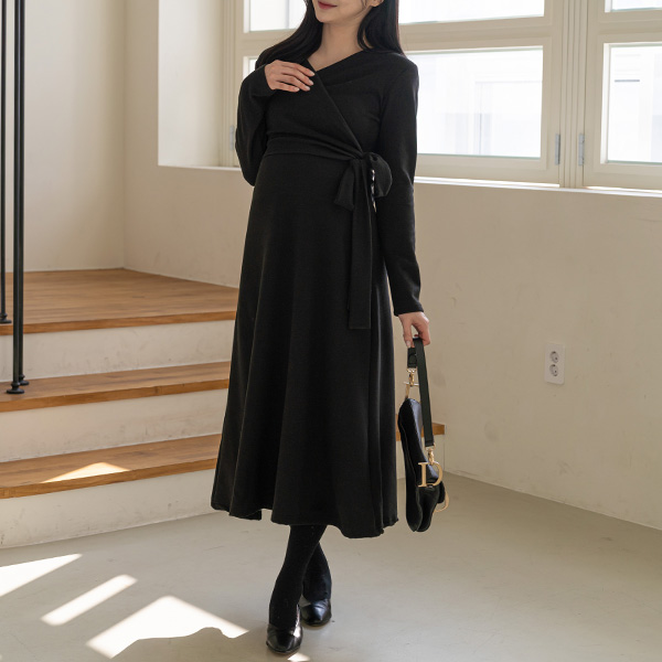 Maternity*Soft-lap fleece maternity dress (for breastfeeding)