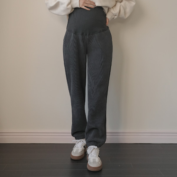 Maternity*Thick golden jogger fleece maternity pants