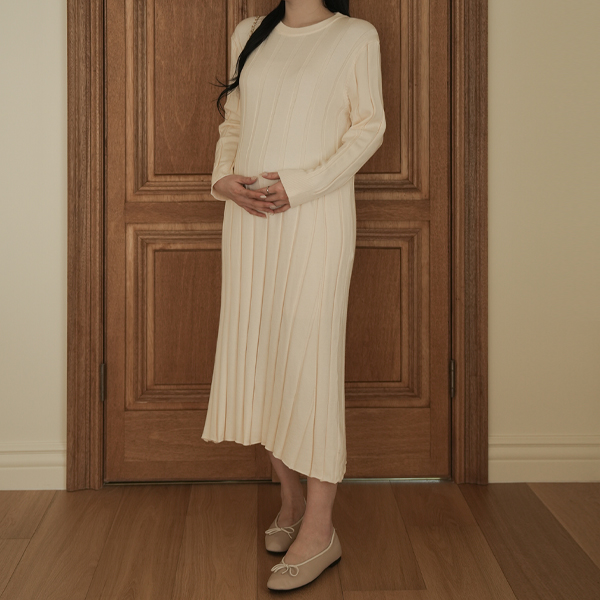 Maternity* Silver Romantic Maternity Dress