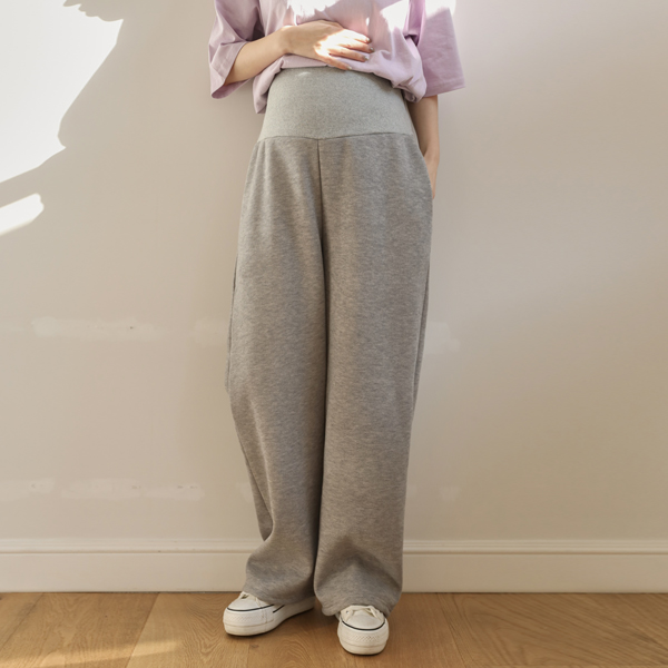 Maternity*Knit wide fleece maternity pants