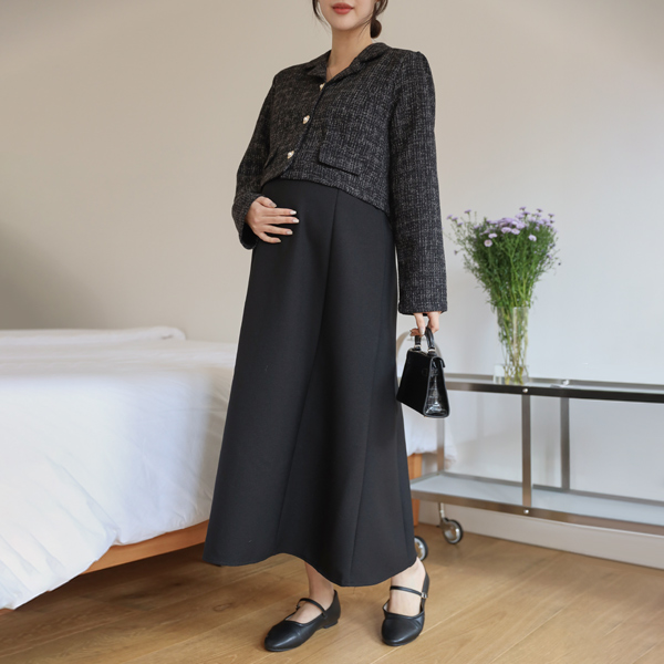 Maternity*Tweed Jacket Maternity Dress