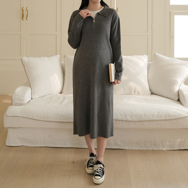 Maternity* Bodul Caravan Zip-up Maternity One-Piece Dress