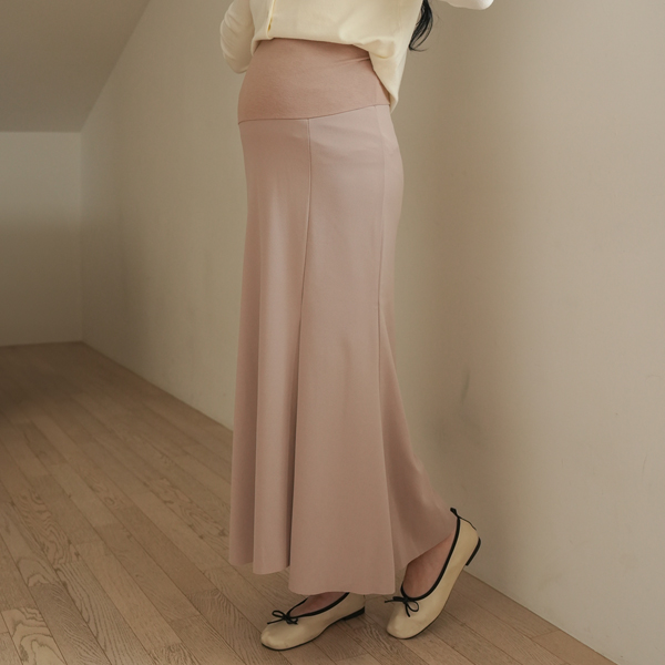 Maternity*Melting slit slacks maternity skirt