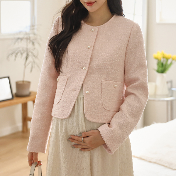 Maternity*Romantic Pearl Tweed Jacket