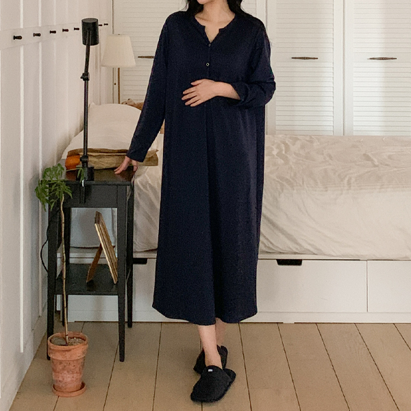 [S-made] Nursing clothes* Soft nursing one-piece (YKK snap)