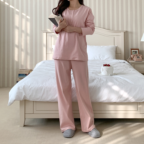 [S-made] Nursing clothes*Soft and soft cotton nursing set (YKK snap) (for pregnant women)