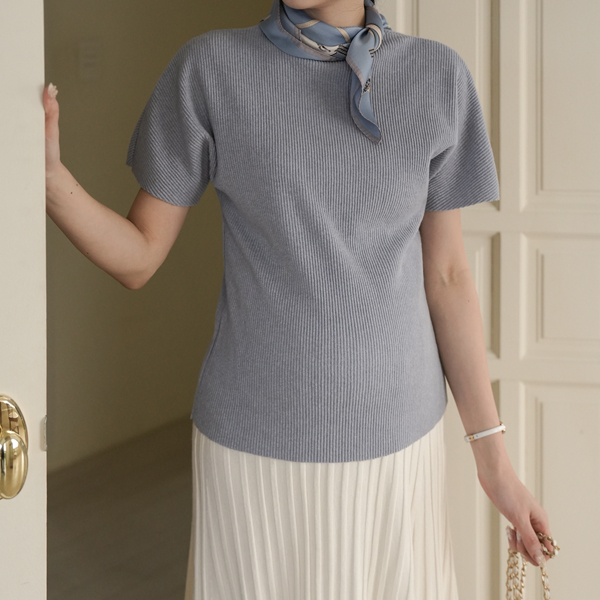 Maternity*Thick Holga Pleated Half T-shirt