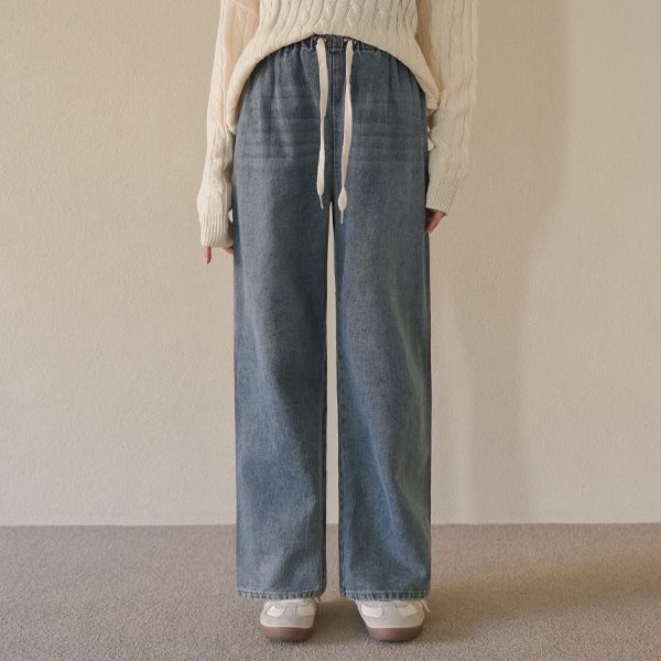 Maternity*Denim Wide Stopper Maternity Pants