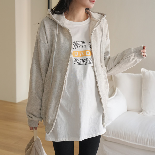 Maternity*Daily Tantan Two Way Hoodies zip up (Short/Long)