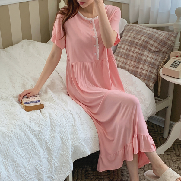 Nursing clothes*Charles lace pajamas short sleeve nursing one-piece