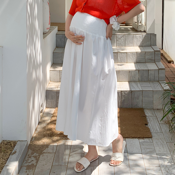 Maternity*All-day smoke shirring maternity skirt