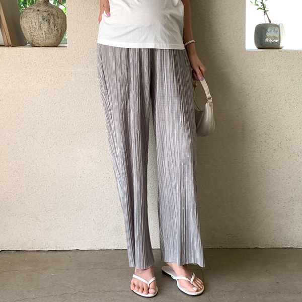 Maternity*light pleated wide maternity pants