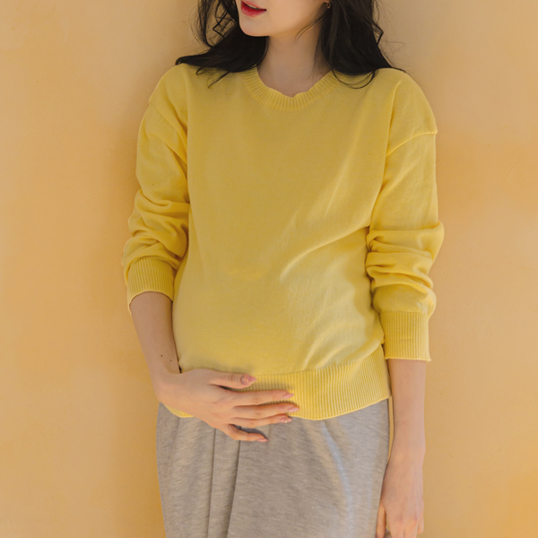 Maternity*Fresh Cotton Round Knit