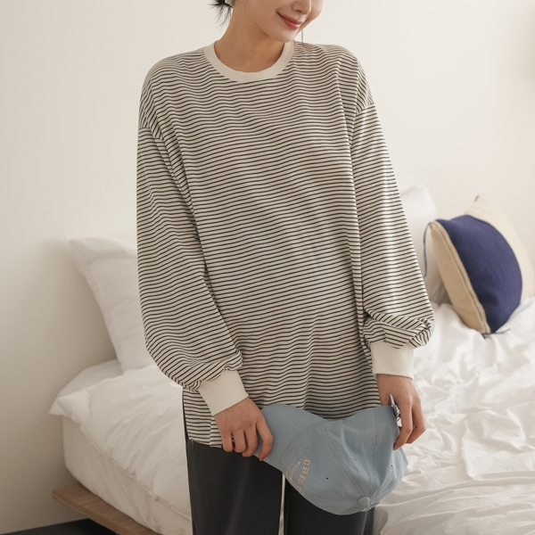 Maternity*Zan Stripe Overfit T-shirt